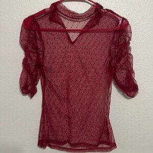 Red see through top